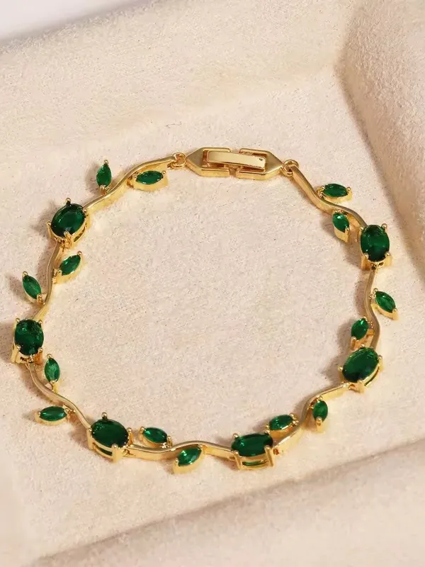 Tulip Green Crystal Braclet