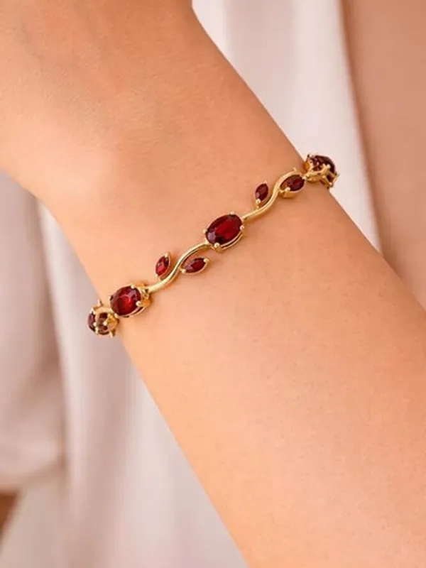 Tulip Maroon Crystal Braclet — alternate view