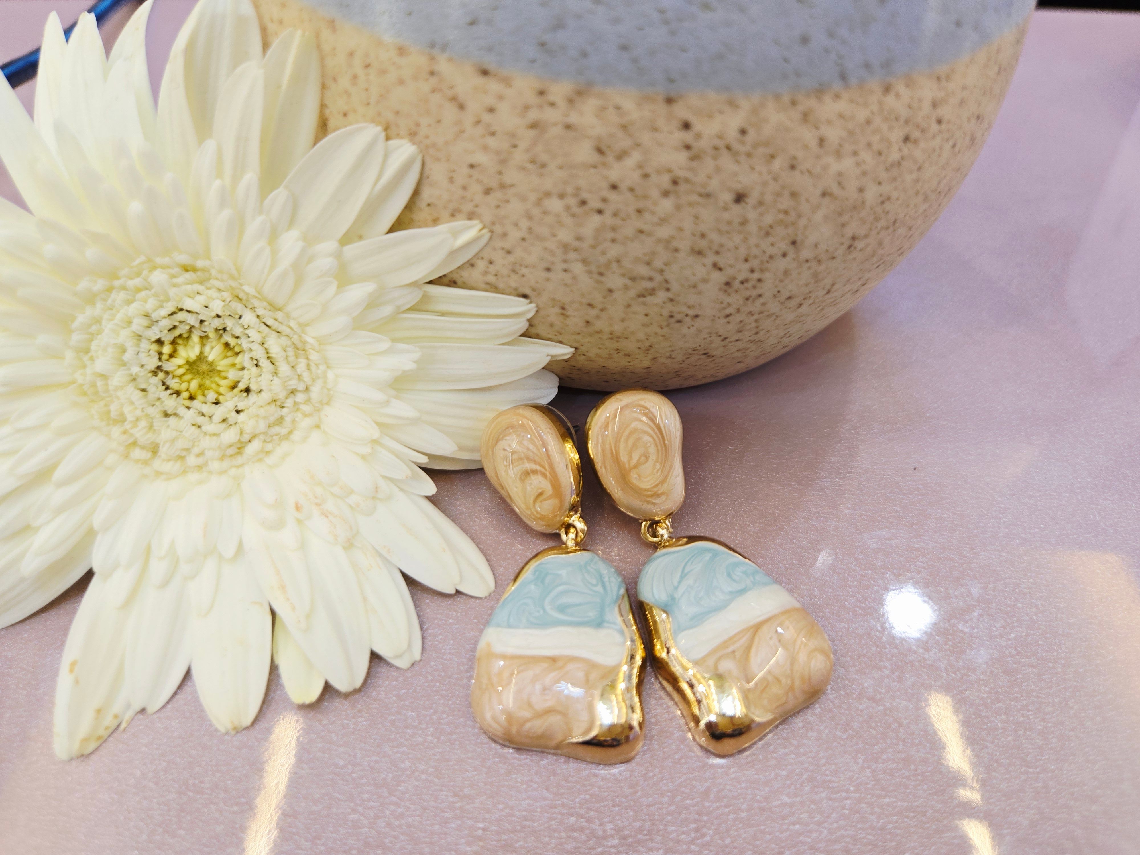 Pastel Enamel Statement Earrings