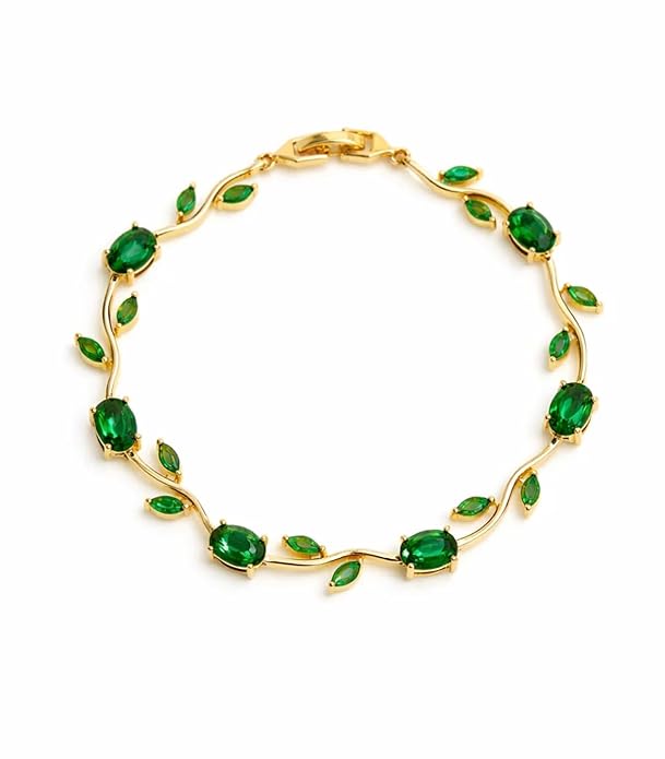 Tulip Green Crystal Braclet  — alternate view
