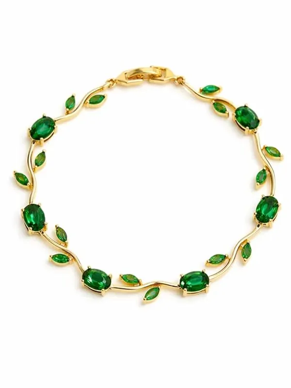 Tulip Green Crystal Braclet — alternate view