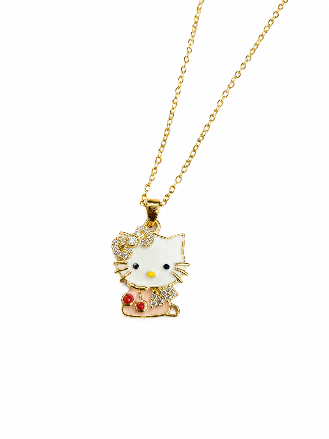 Elegant Kitty Inspired Gold-Plated Pendent Necklace — alternate view