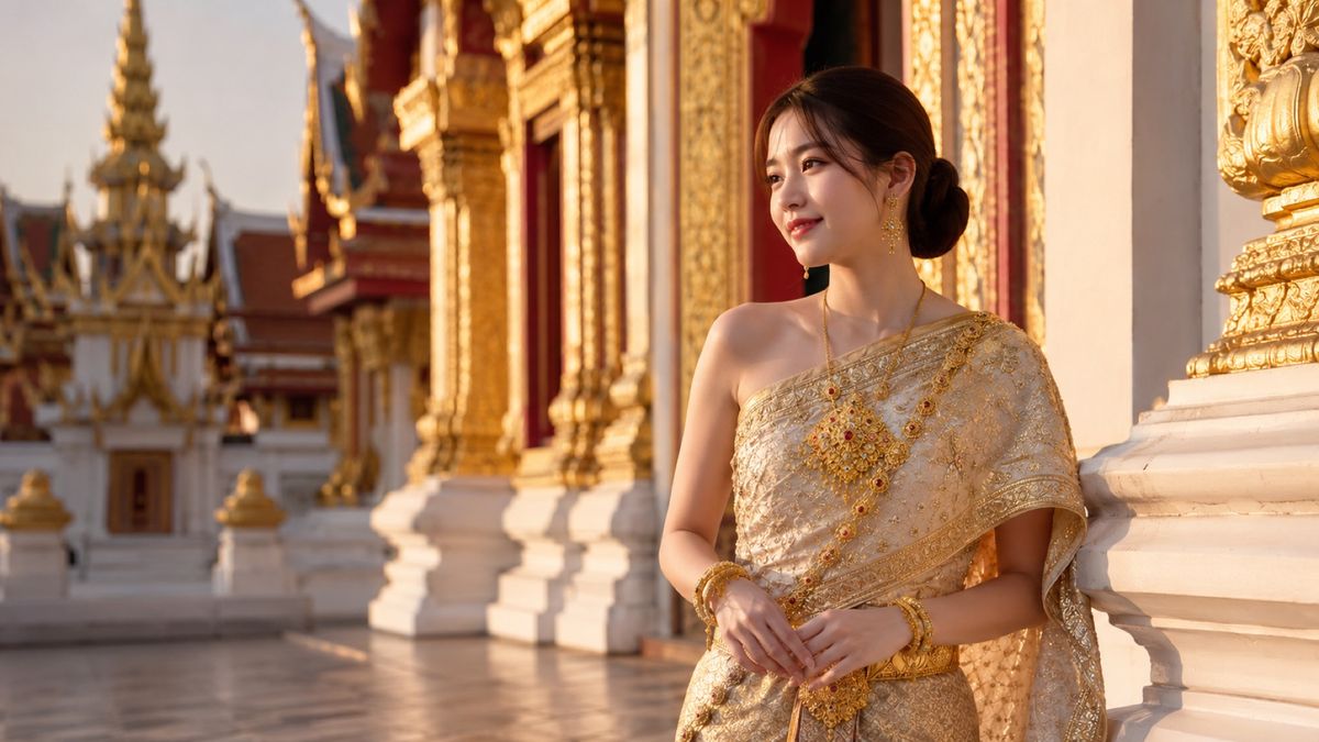 3 ตลาดหลักชุดไทย งานบุญ งานแต่ง นักท่องเที่ยวถ่ายรูปวัด
