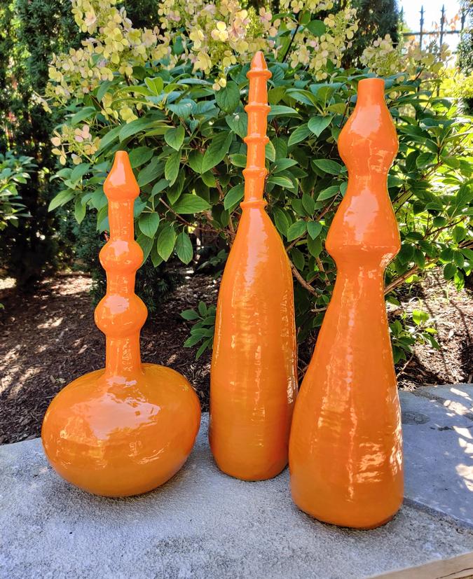 ceramic Orange Vases for a Butt