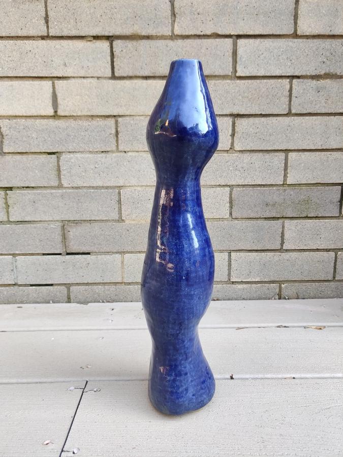 ceramic Blue Vase for a Butthole