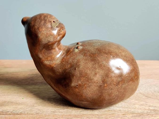 ceramic Lil Guy with a Bun, a Front Hole and Nipples