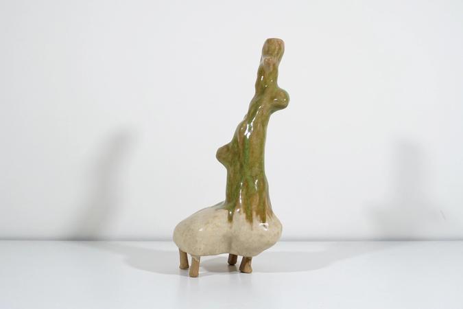 ceramic Lumpy Vessel with Butt by Jen Wohlner