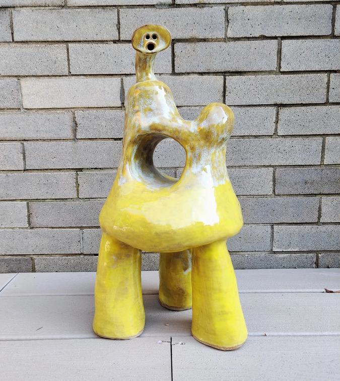 ceramic Three-legged Creature Who is Ready to Get Fisted