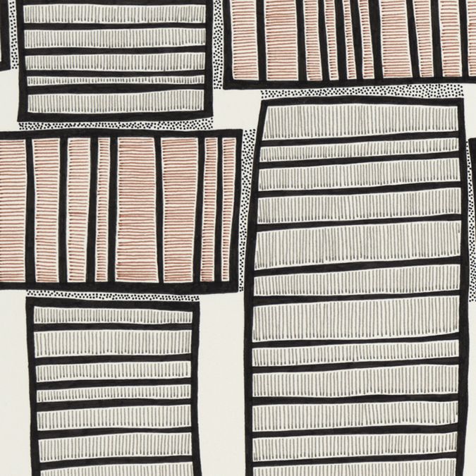 detail of pen drawing Interlaced Strips by Jen Wohlner