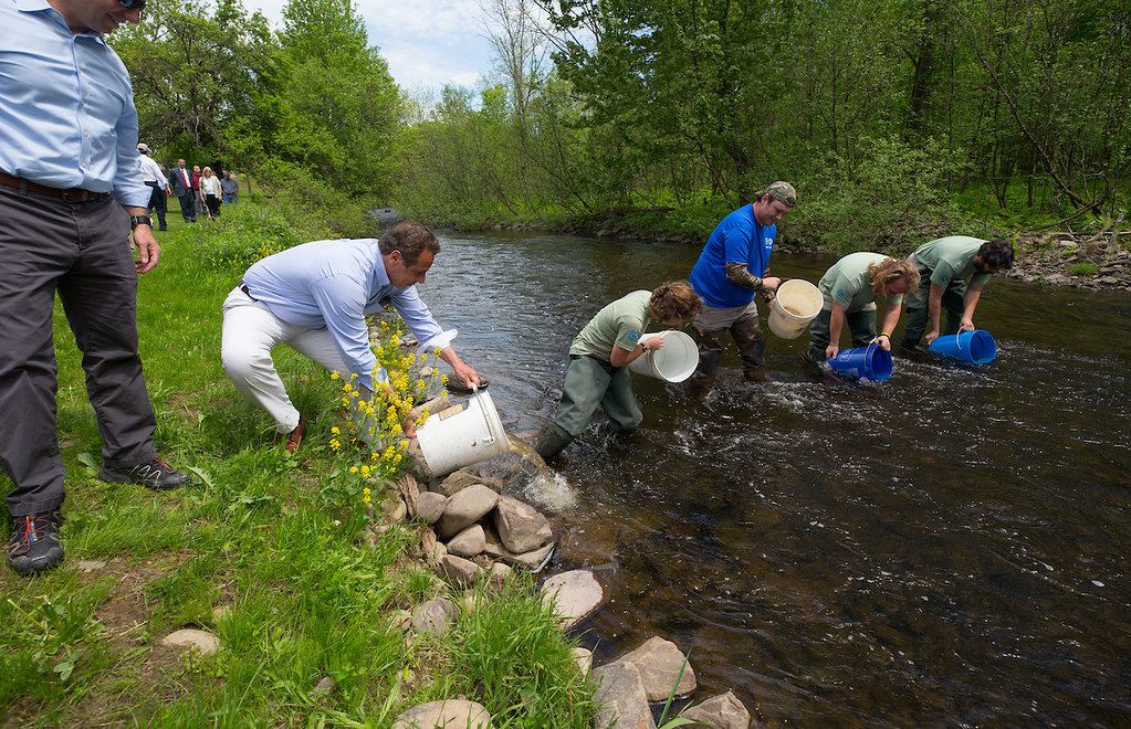 Cuomo at a river