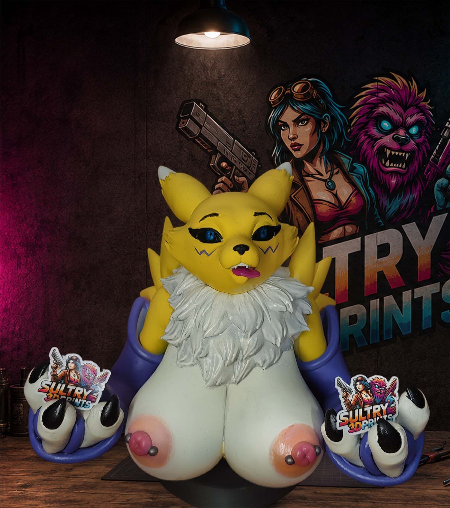 Renamon Phone Holder Statue Digimon by Anyonensfw