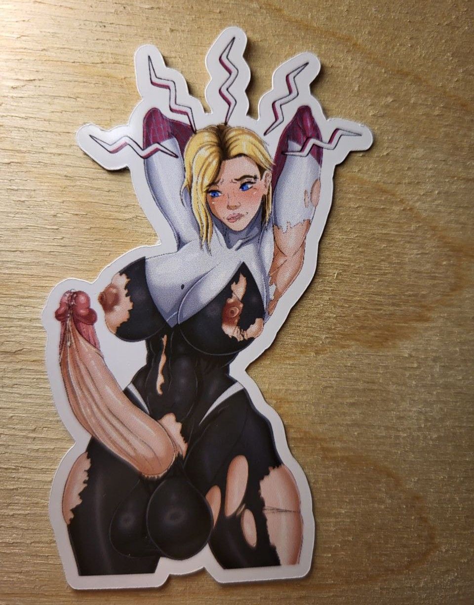Spider Gwen Sense Futa Sticker Marvel Futanari Stickers Ecchi Cartoon