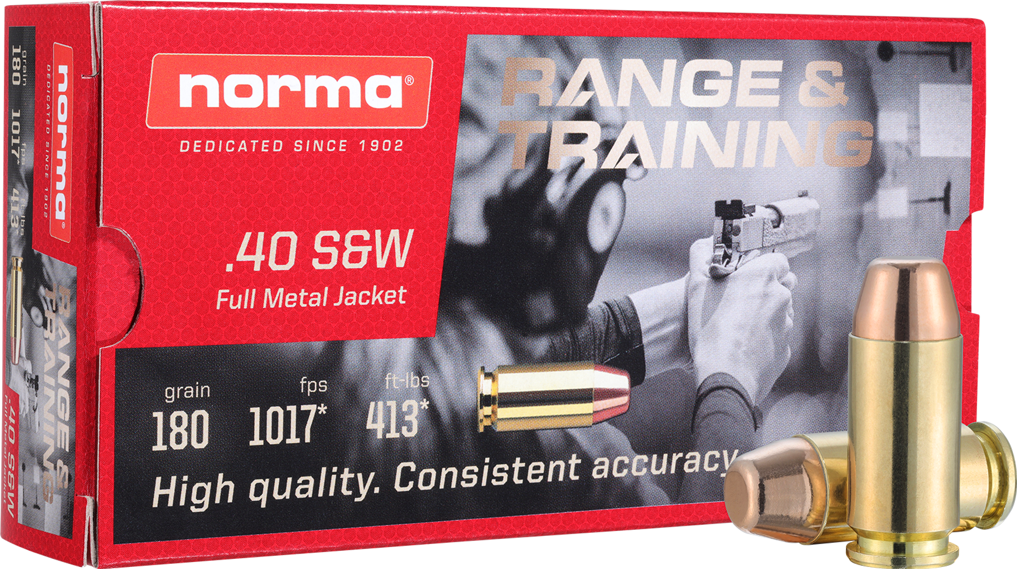 Norma .40 S&W FMJ Range & Training 11.7 g – 620740050 – gyári termékfotó