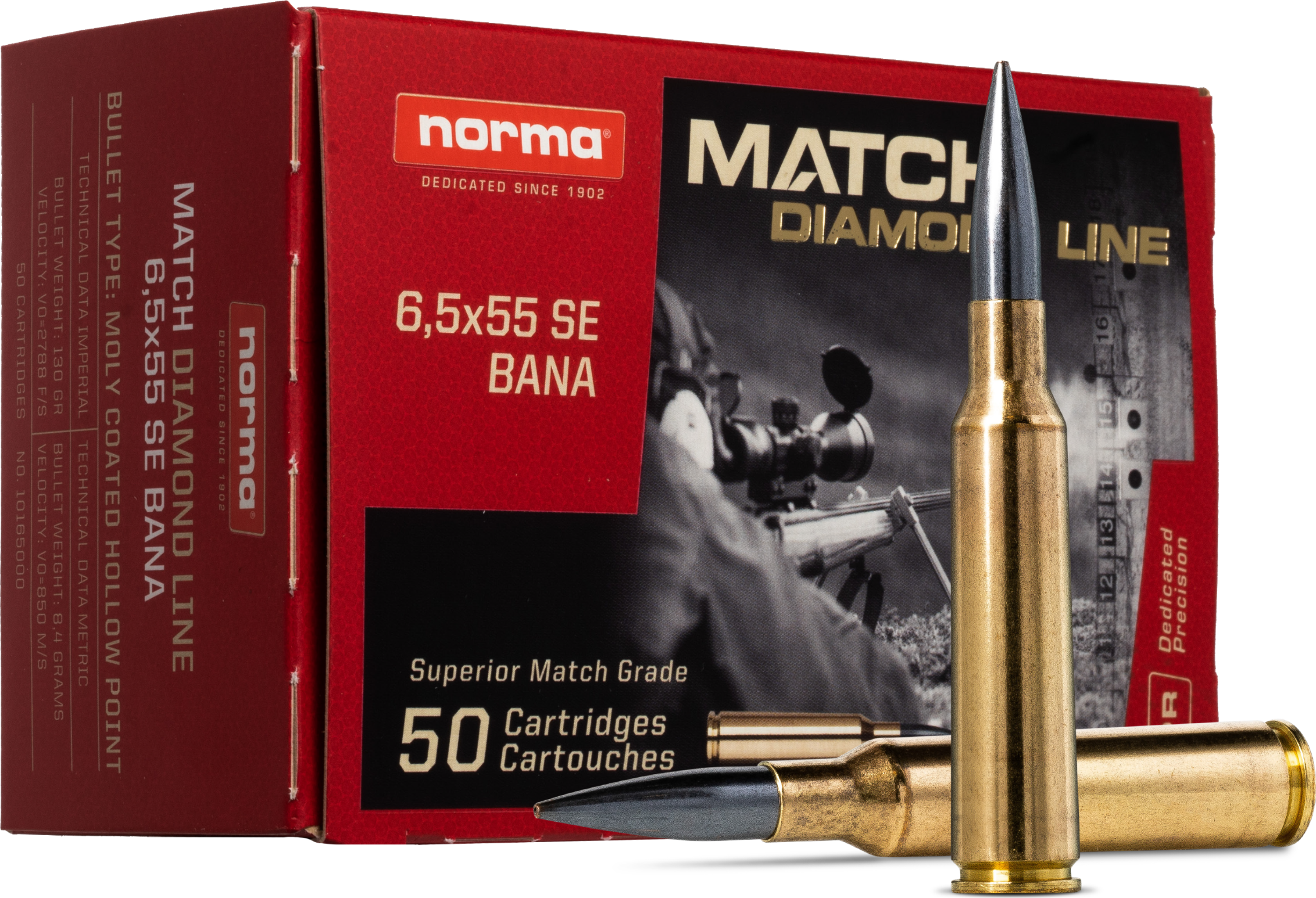 Norma Diamond Line Range 6,5x55 Swedish Mauser 8.4g – 10165000 – gyári termékfotó