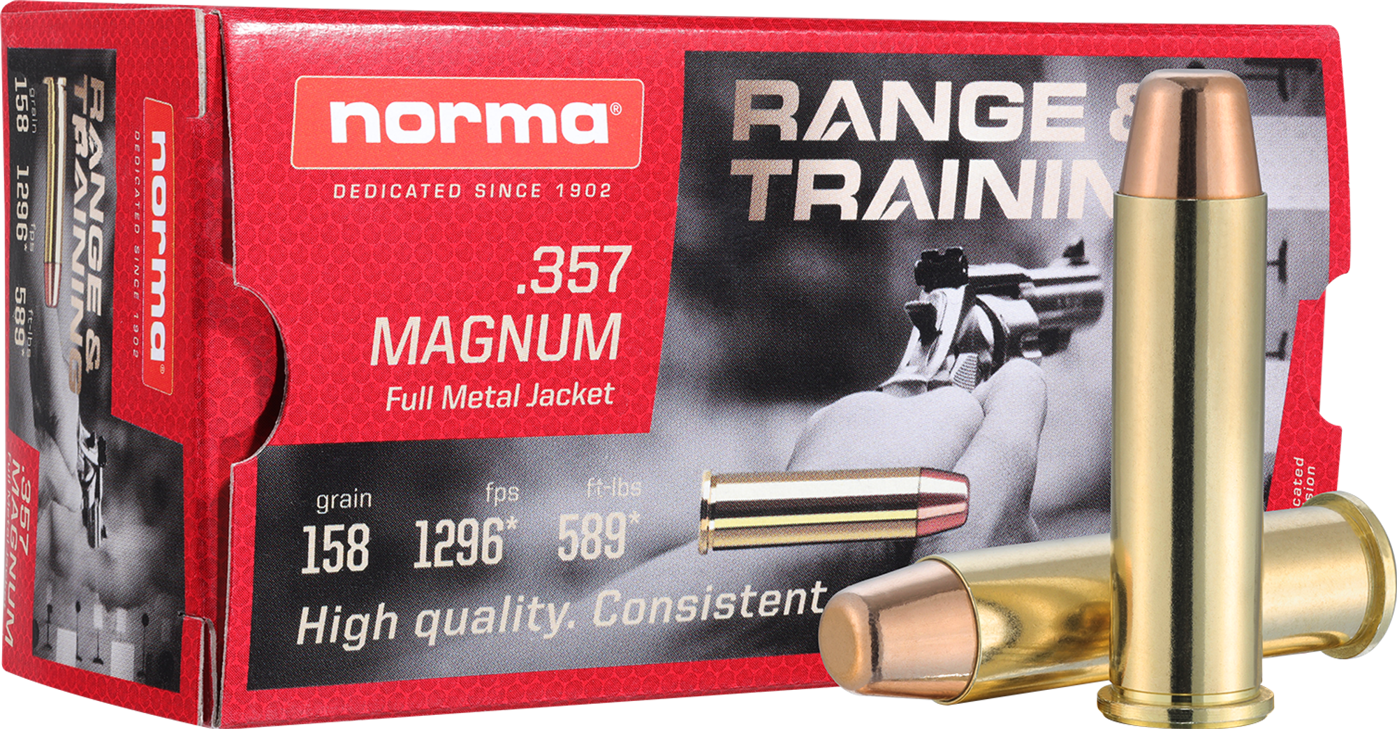Norma .357 Mag FMJ Range & Training 158 gr – 620640050 – gyári termékfotó