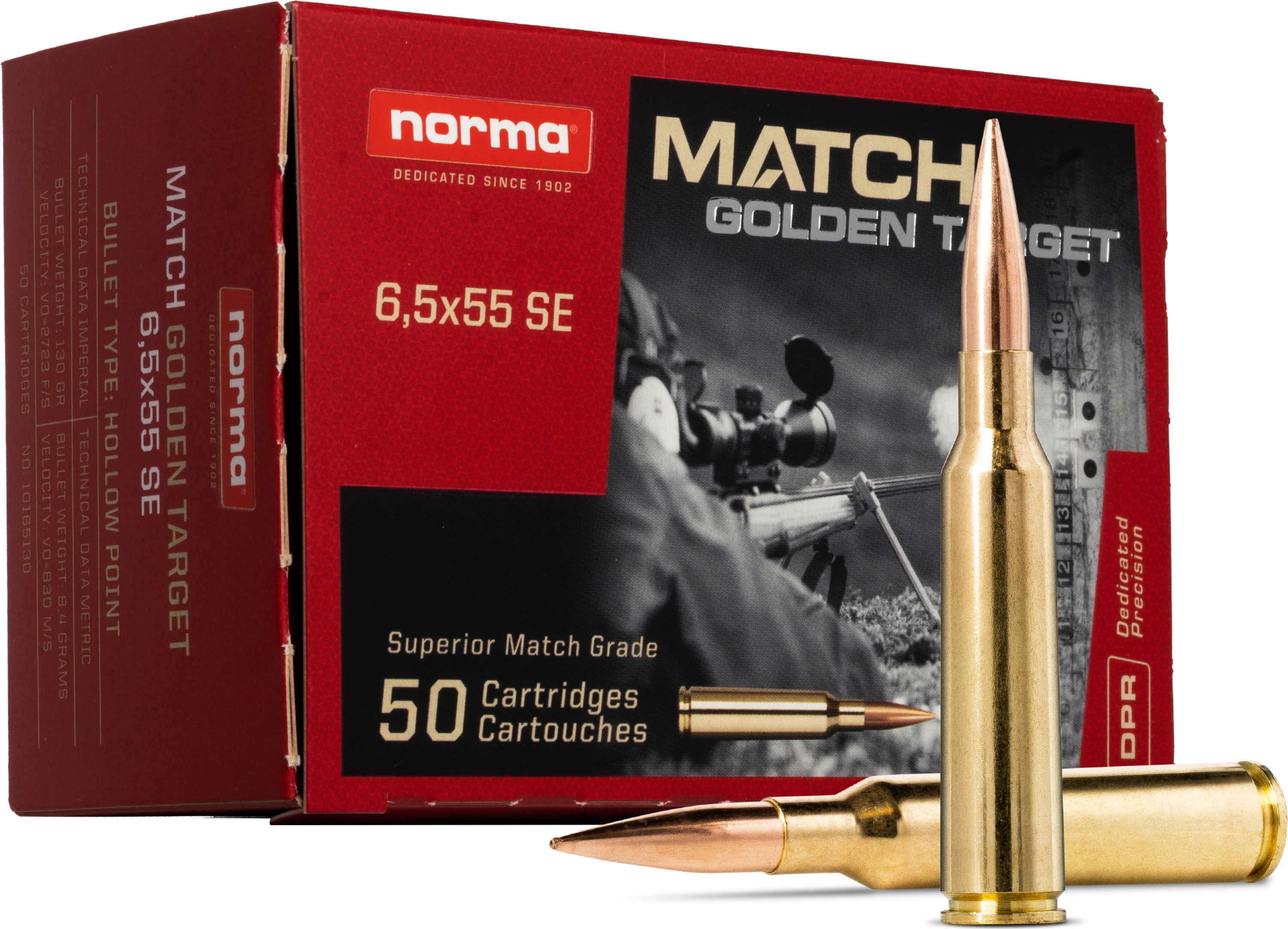 Norma Golden Target 6,5x55 Swedish Mauser 8.4g – 10165130 – gyári termékfotó