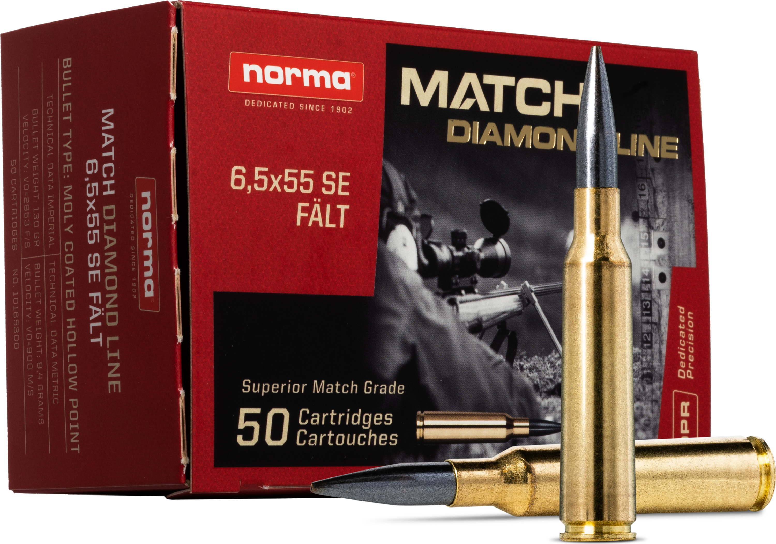 Norma Diamond Line Field 6,5x55 Swedish Mauser 8.4g – 10165300 – gyári termékfotó