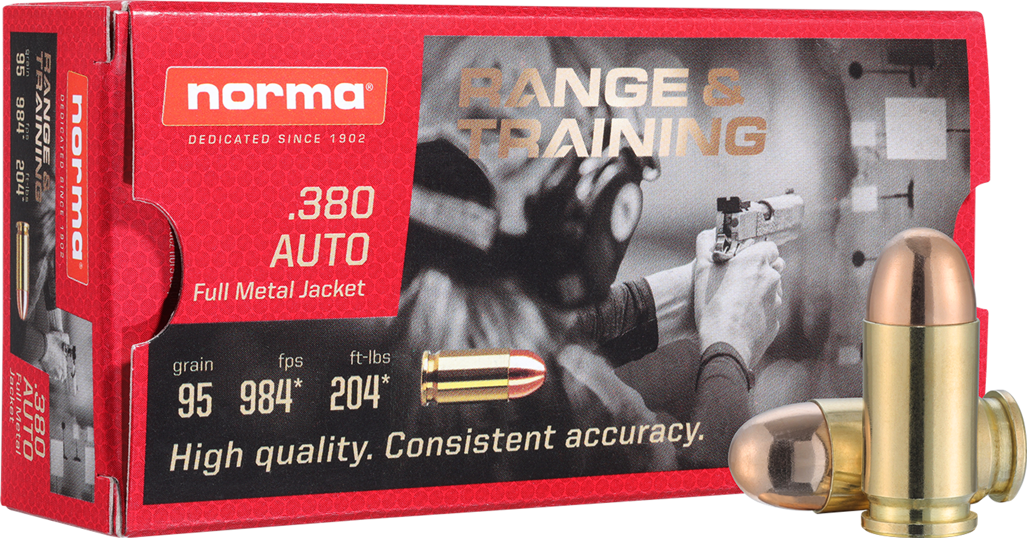 Norma .380 ACP FMJ Range & Training 6.2 g – 620140050 – gyári termékfotó
