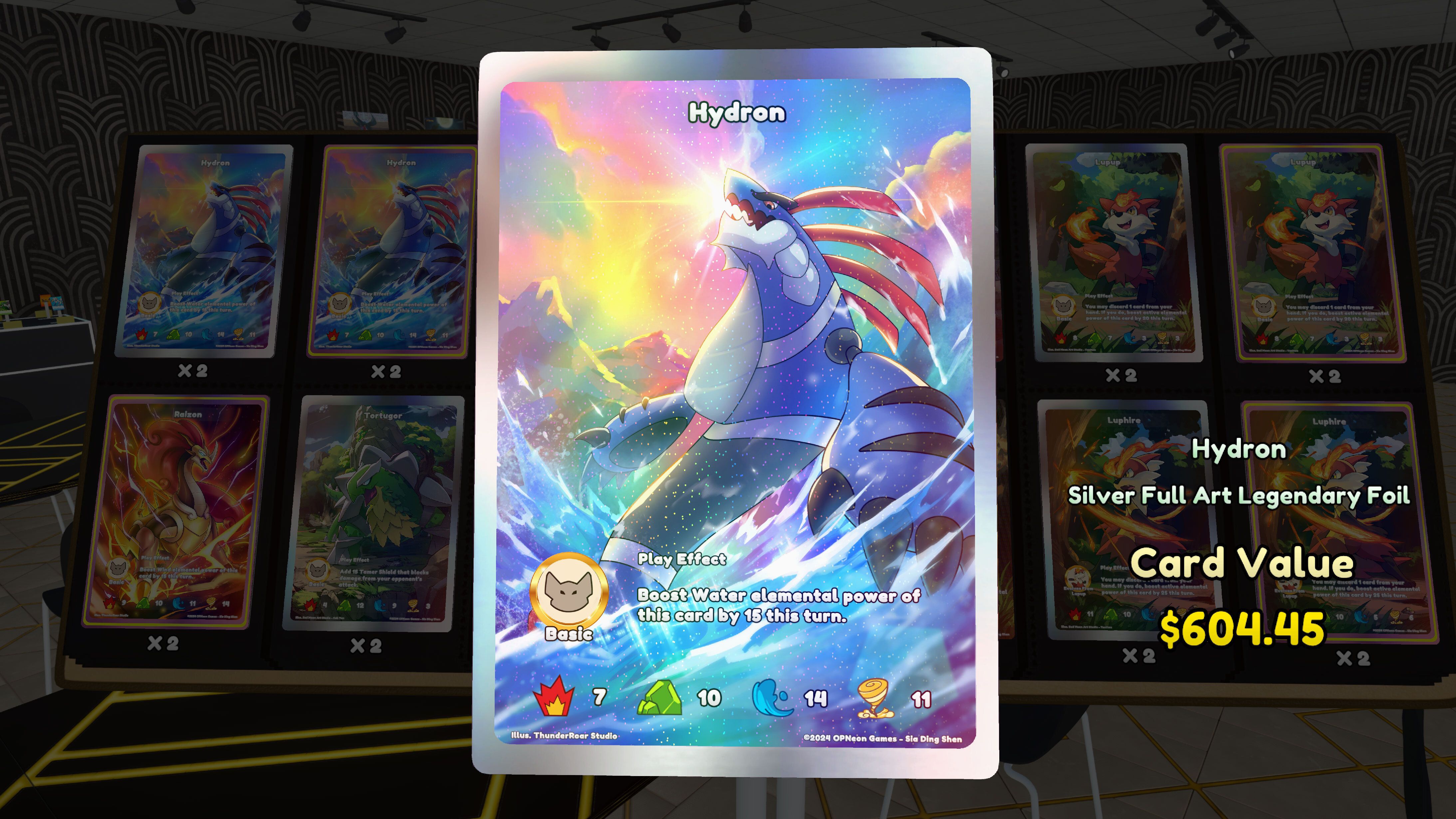 Official TCG Card Shop Simulator image showing cards from the Ascension set.