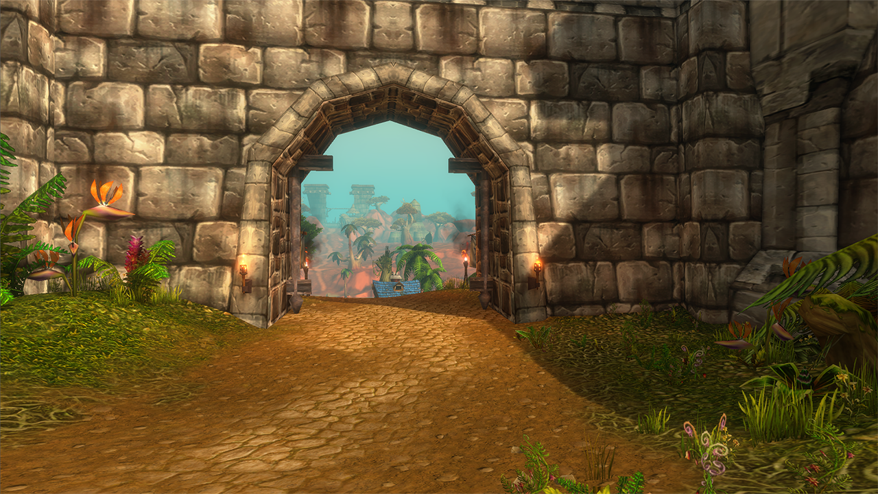 Stone entrance overlooking the Darkspear Islands