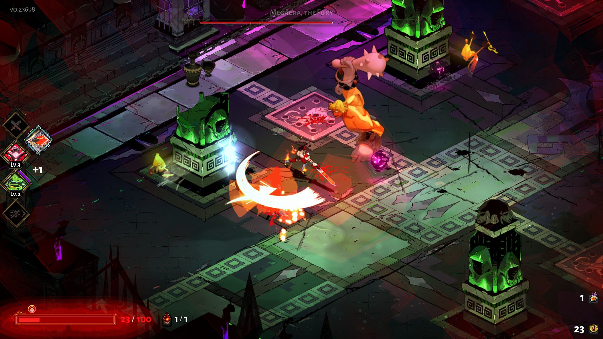 Zagreus moving through the Underworld in Hades.