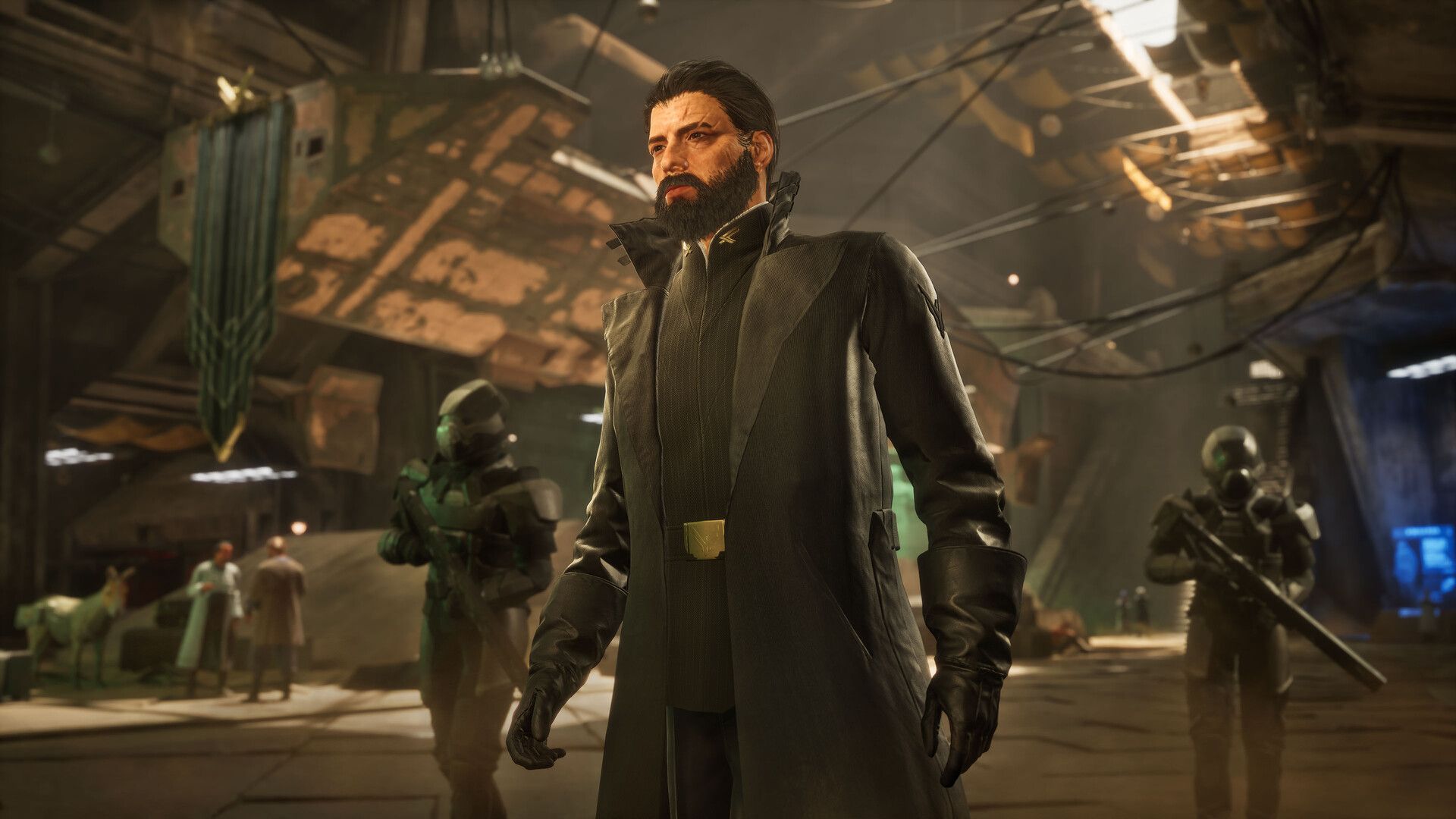 A character wearing the Caladan Stormcoat from Dune: Awakening’s Filmic Archive DLC