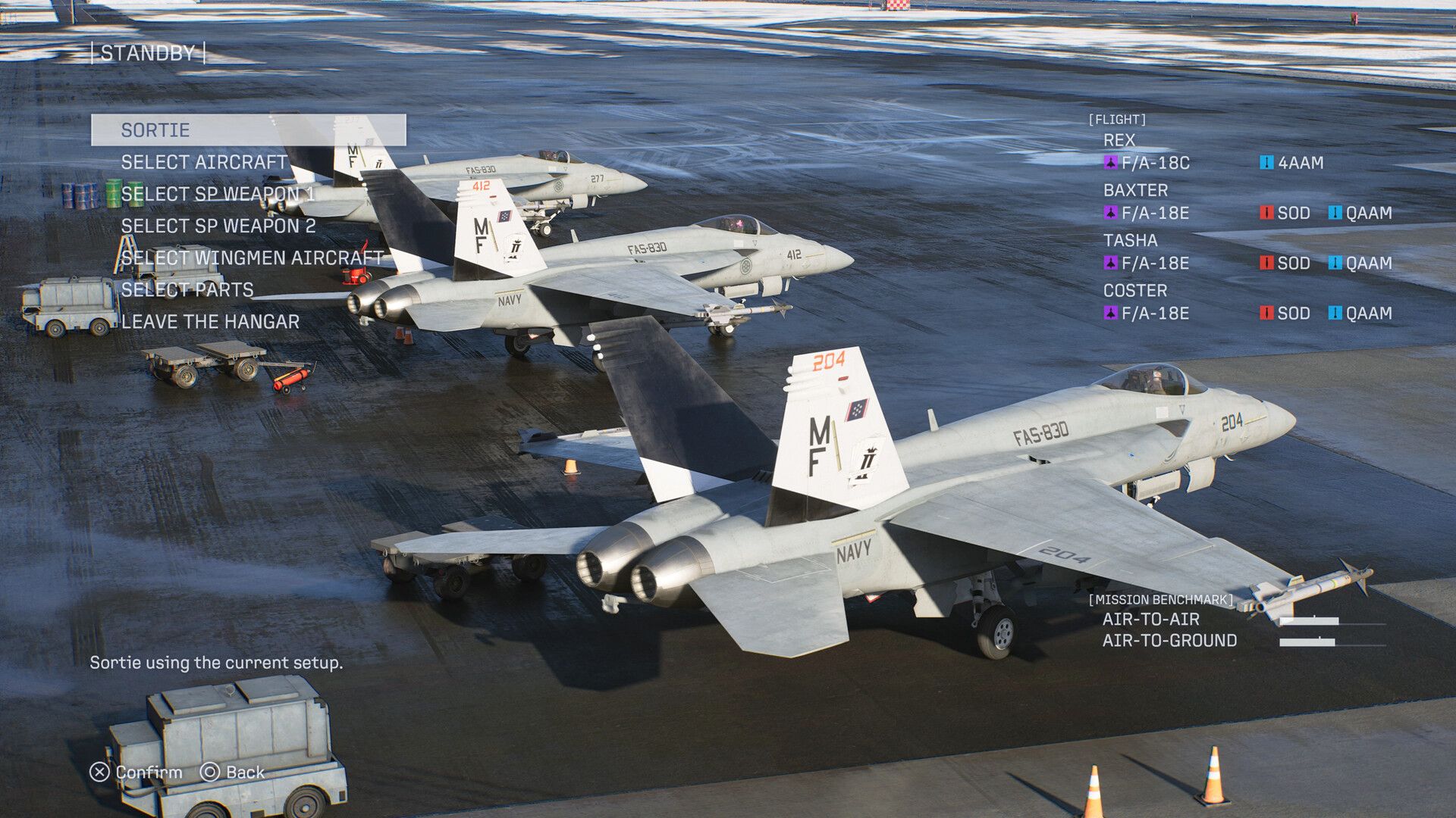 Aircraft and loadout selection on the carrier deck