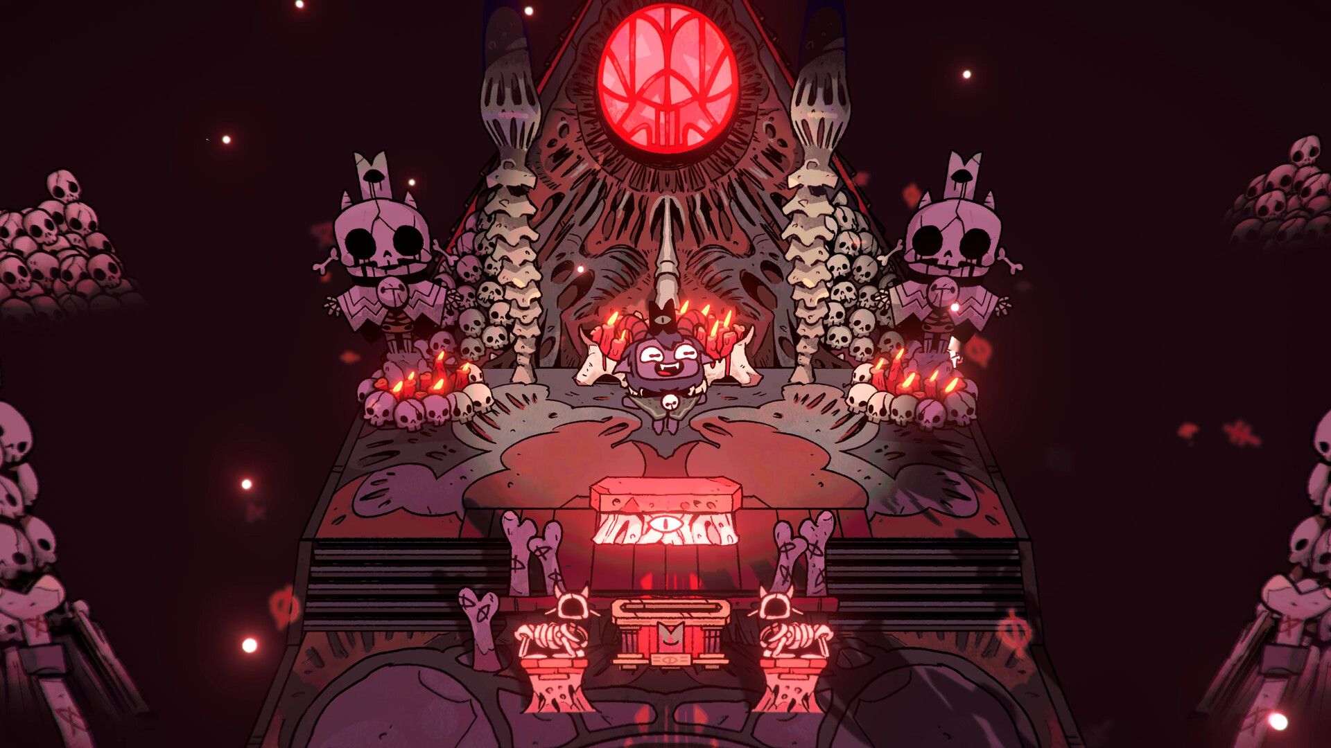 The cult settlement in Cult of the Lamb.