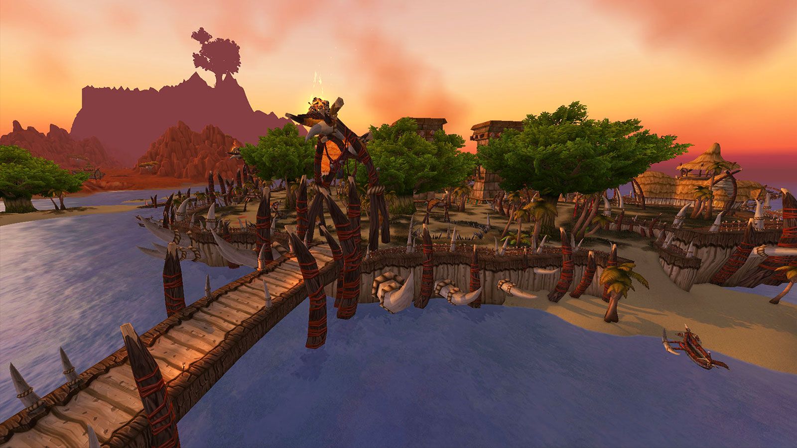 Darkspear village buildings and shoreline in official World of Warcraft imagery.