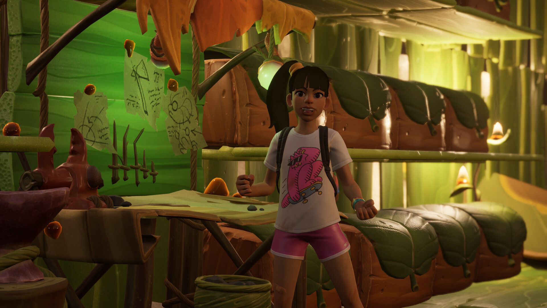 A player-built base in Grounded.