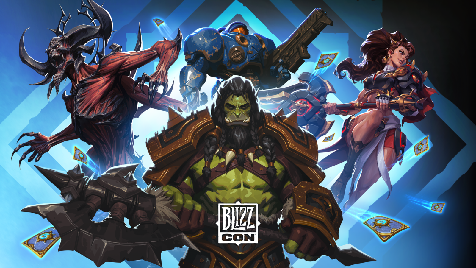 BlizzCon 2026 key art for Blizzard's opening ceremony announcements.