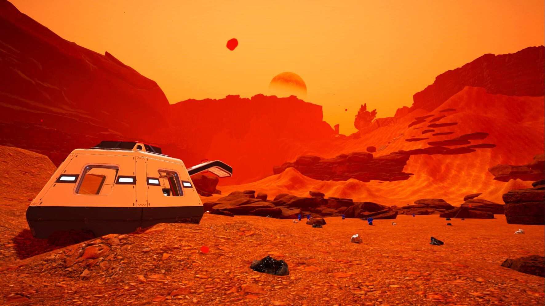 A growing habitat in The Planet Crafter.