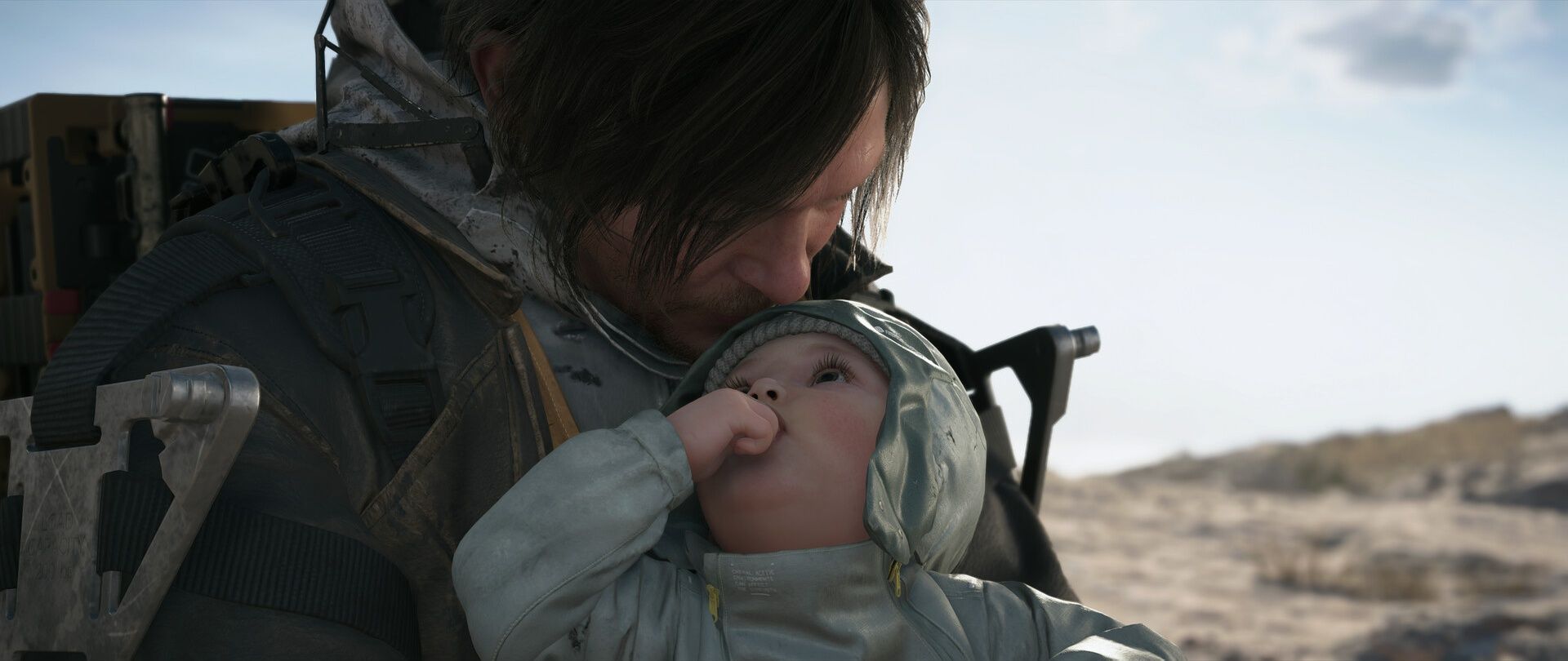 Sam carries cargo in Death Stranding 2.