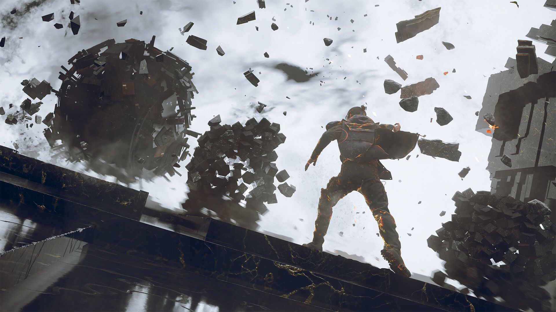 Dylan fighting enemies in Control Resonant