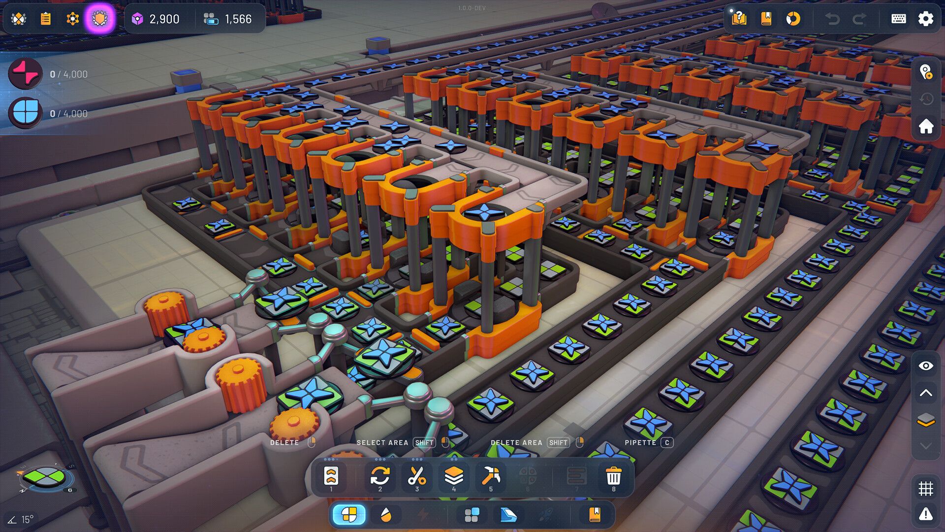 shapez 2 gameplay screenshot.