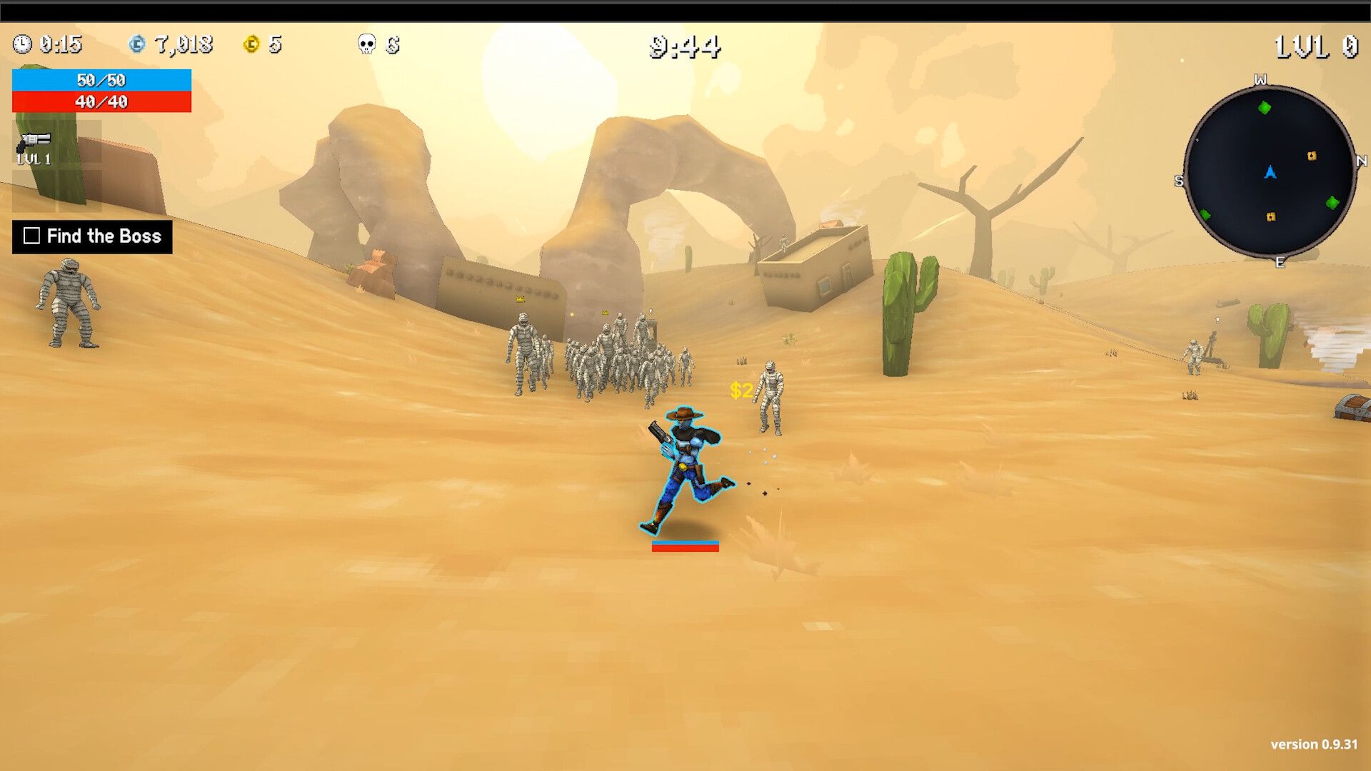 Megabonk horde combat screenshot.