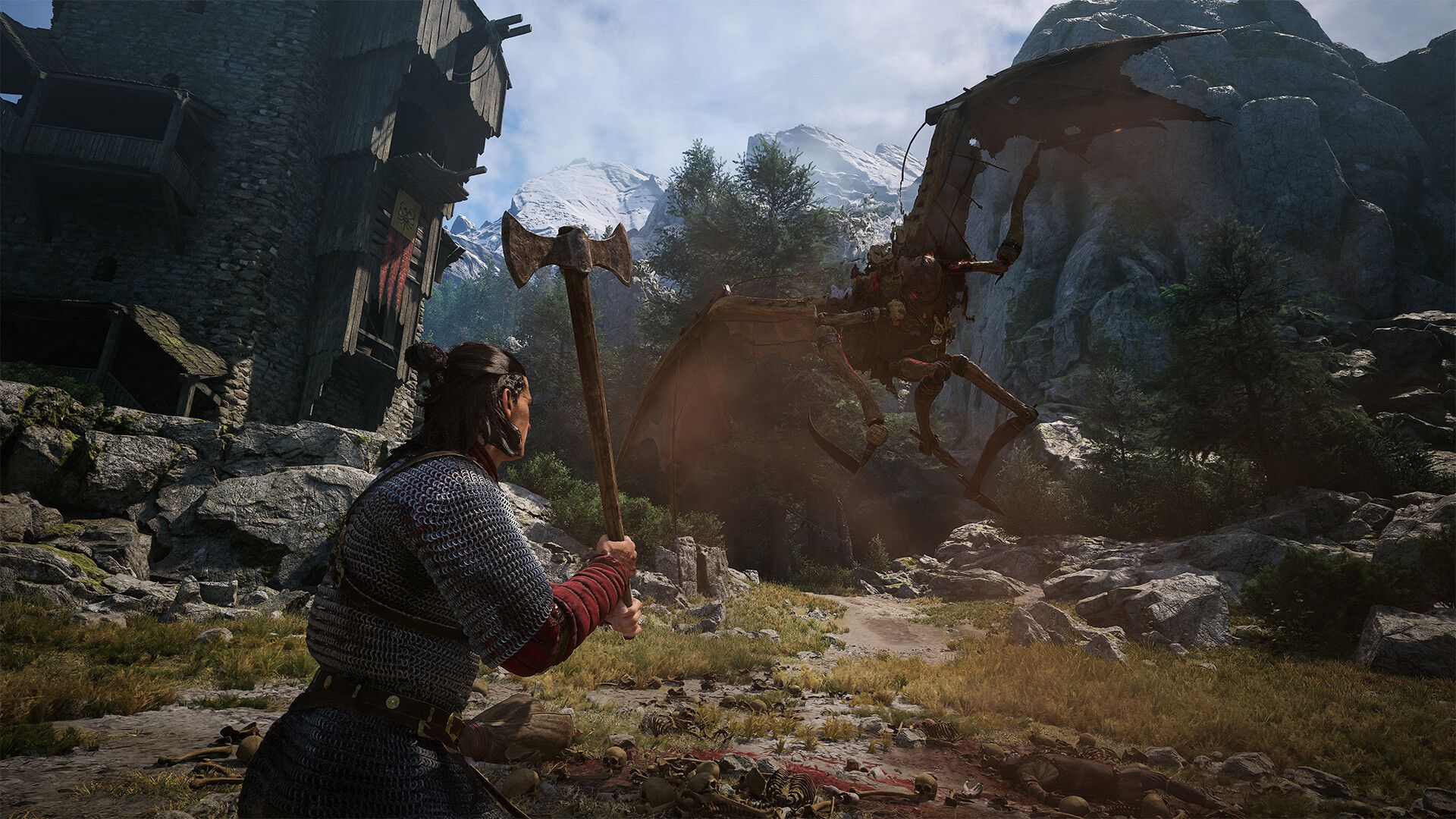 Coen exploring a dark fantasy location in The Blood of Dawnwalker.