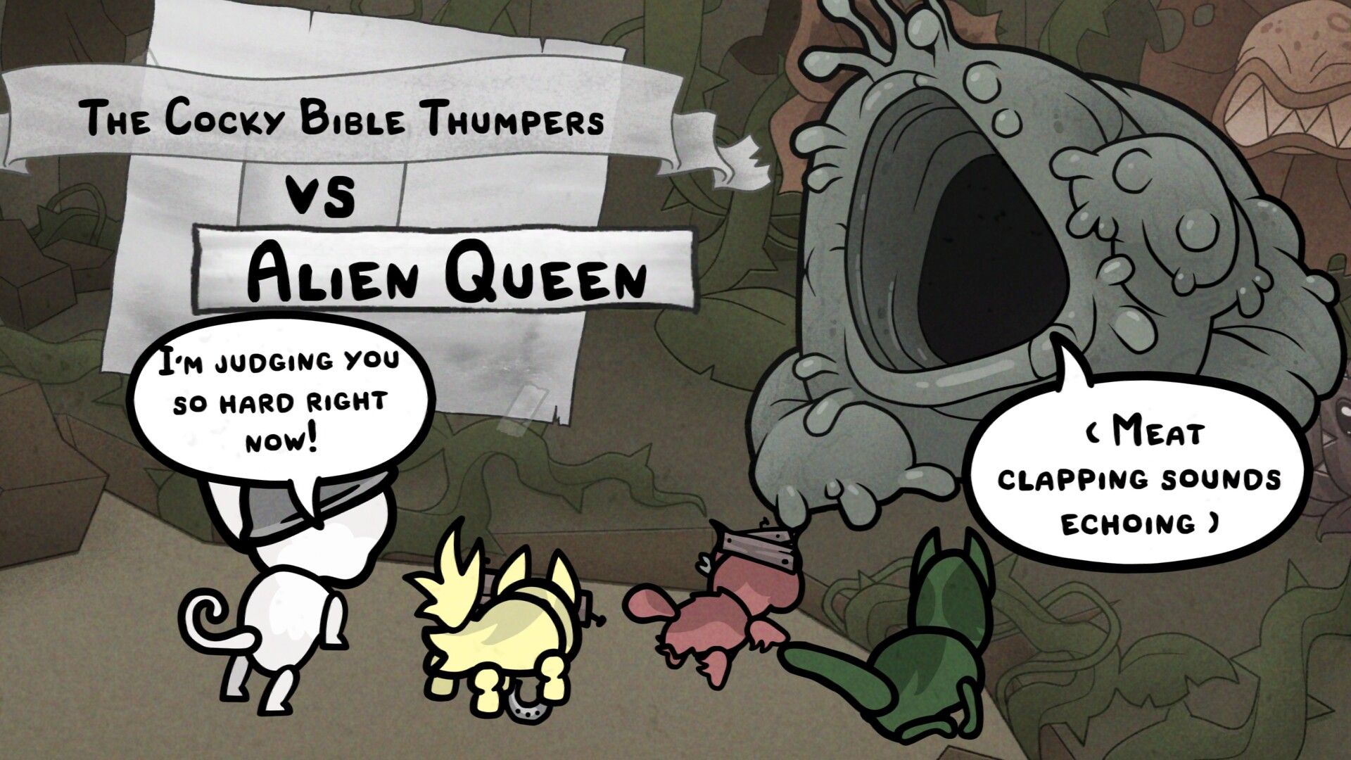 Mewgenics tactical battle screenshot.