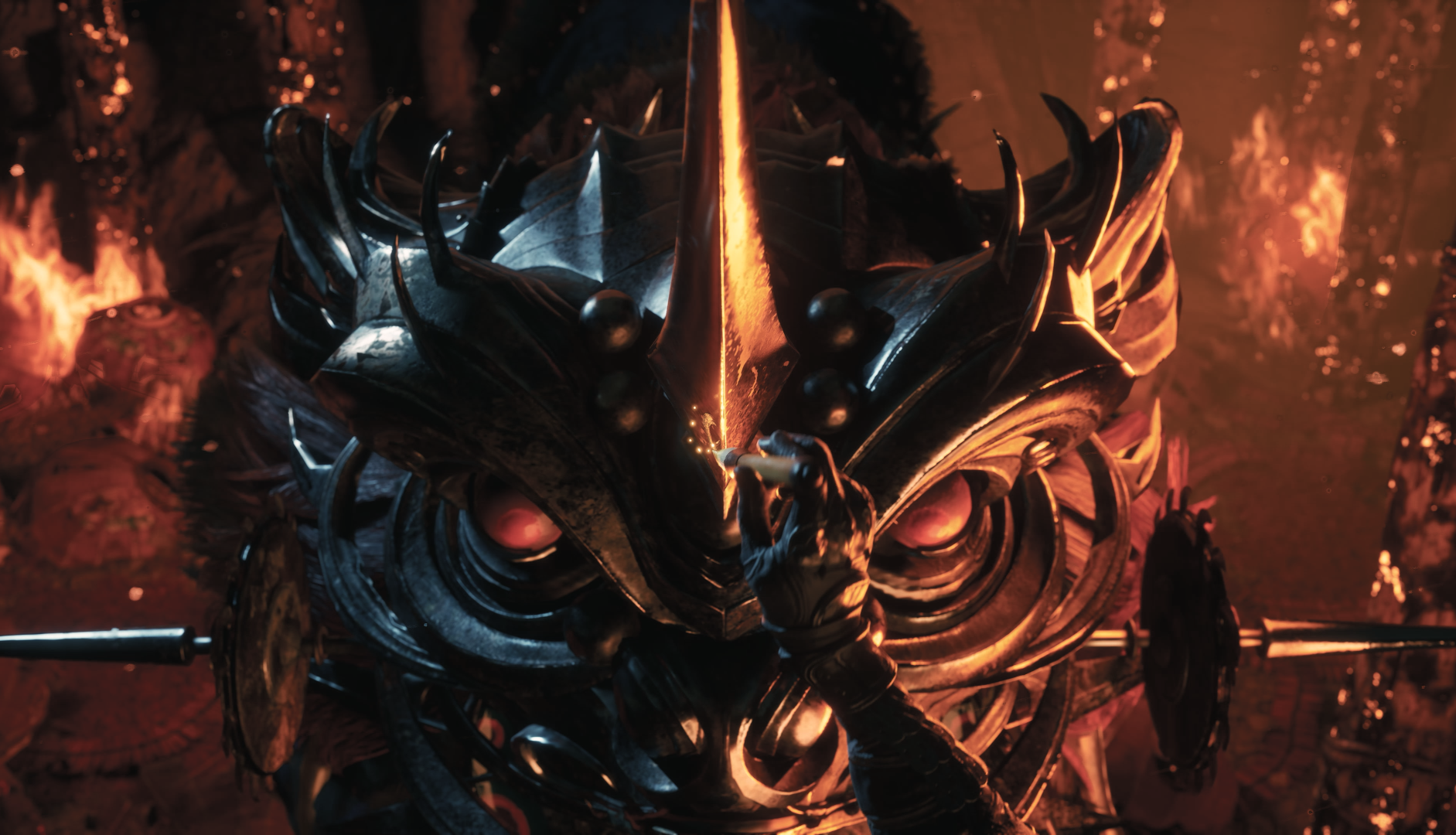 A lion-dance enemy appears in an official Phantom Blade Zero screenshot.