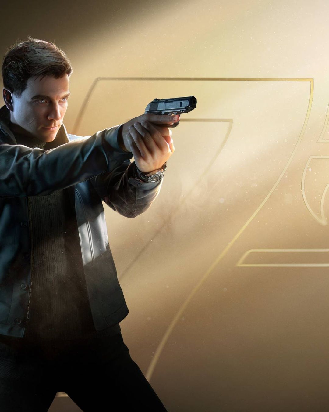 James Bond aims a pistol in 007 First Light.