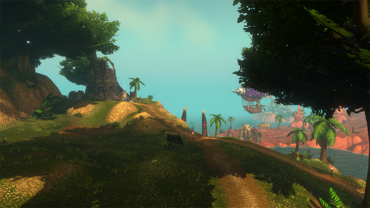 Forested terrain on the Darkspear Islands battleground