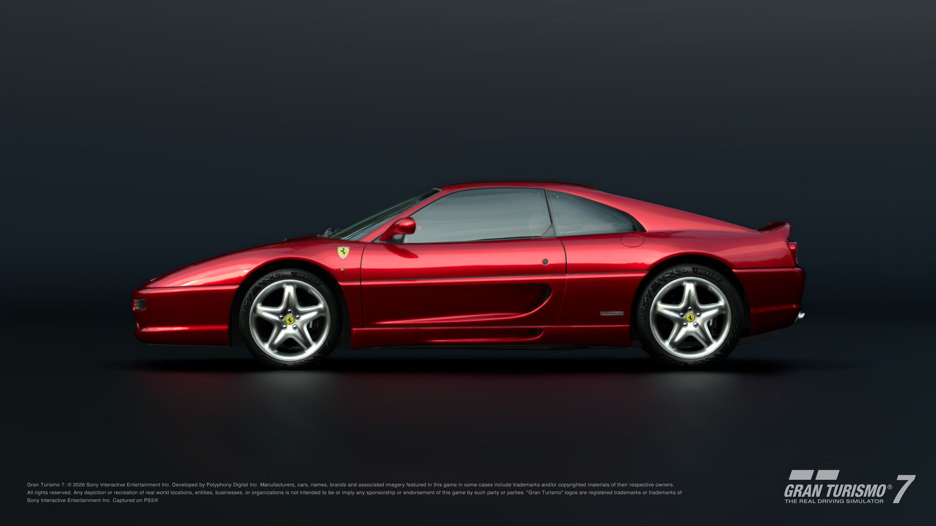 A red Ferrari F355 Berlinetta '94 in official Gran Turismo 7 Spec IV artwork.