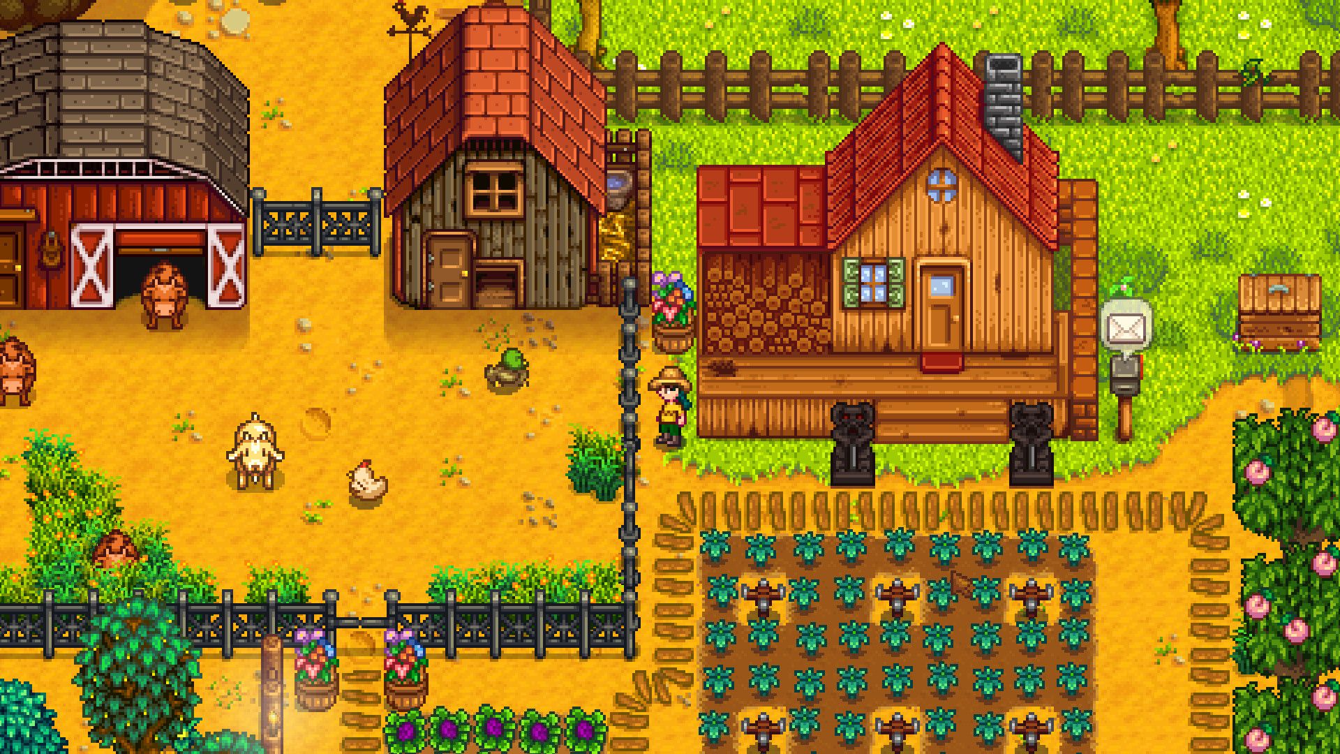 Fishing beside the water in Stardew Valley.