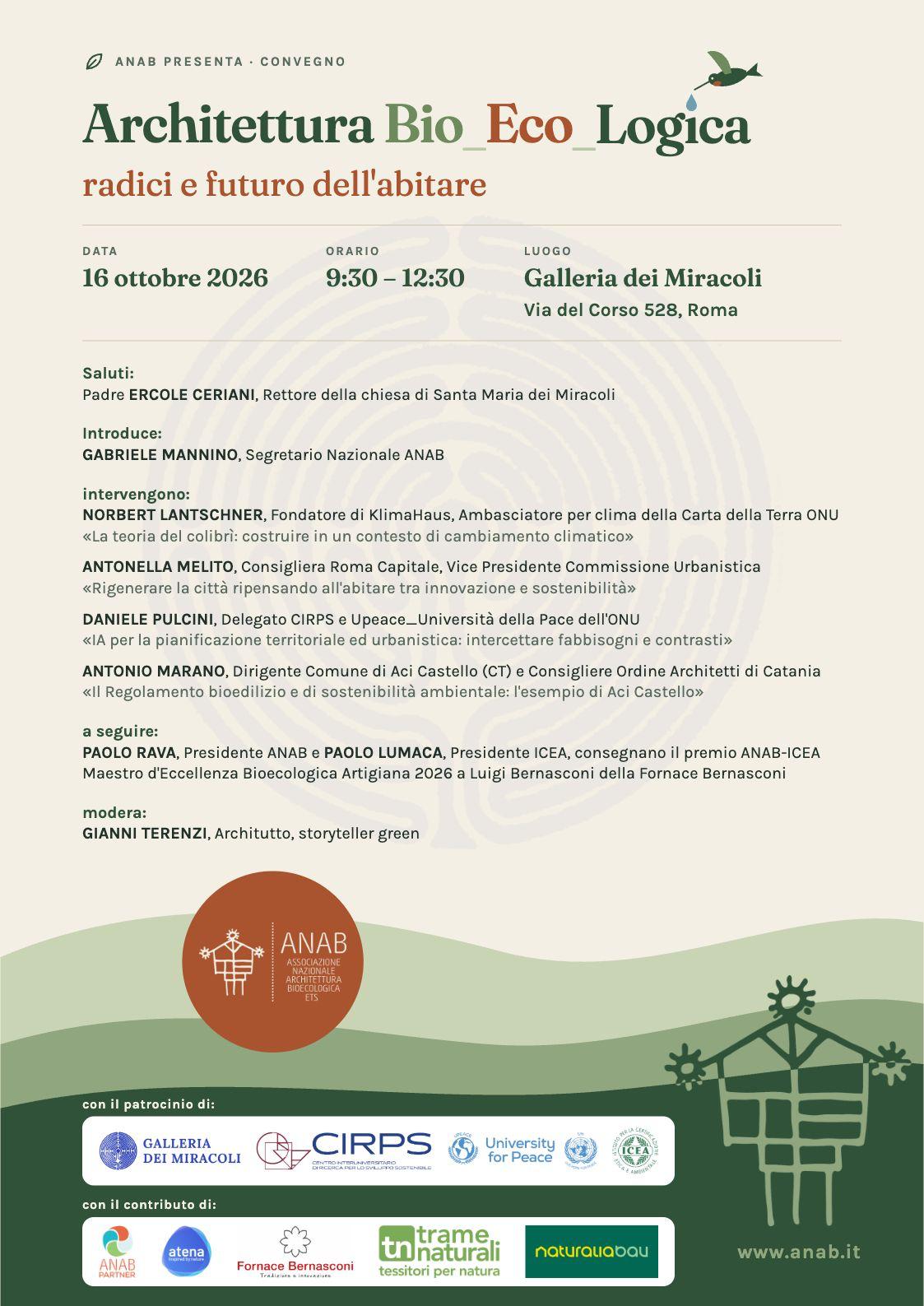 Architettura Bio_Eco_Logica : radici e futuro dell'abitare event cover