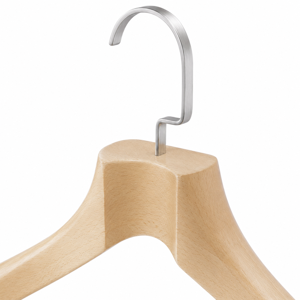 Holz-Kleiderbügel mit Rundstange für Anzüge – Produktansicht 3