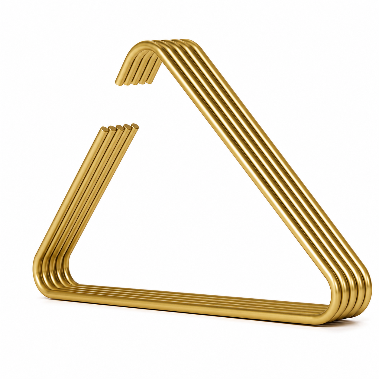 Percha triangular de acero inoxidable con lado abierto