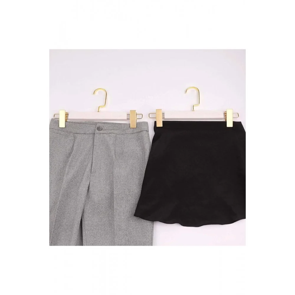 Wooden Trouser & Skirt Hanger with Gold Llama Hook thumbnail 4