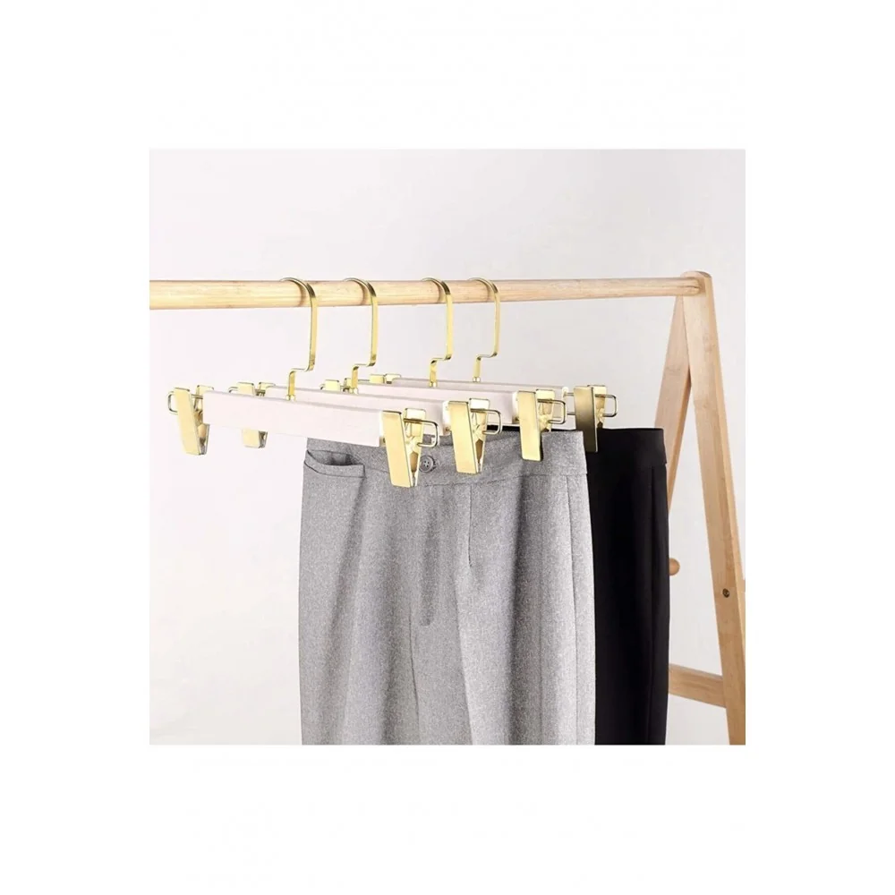 Wooden Trouser & Skirt Hanger with Gold Llama Hook thumbnail 3