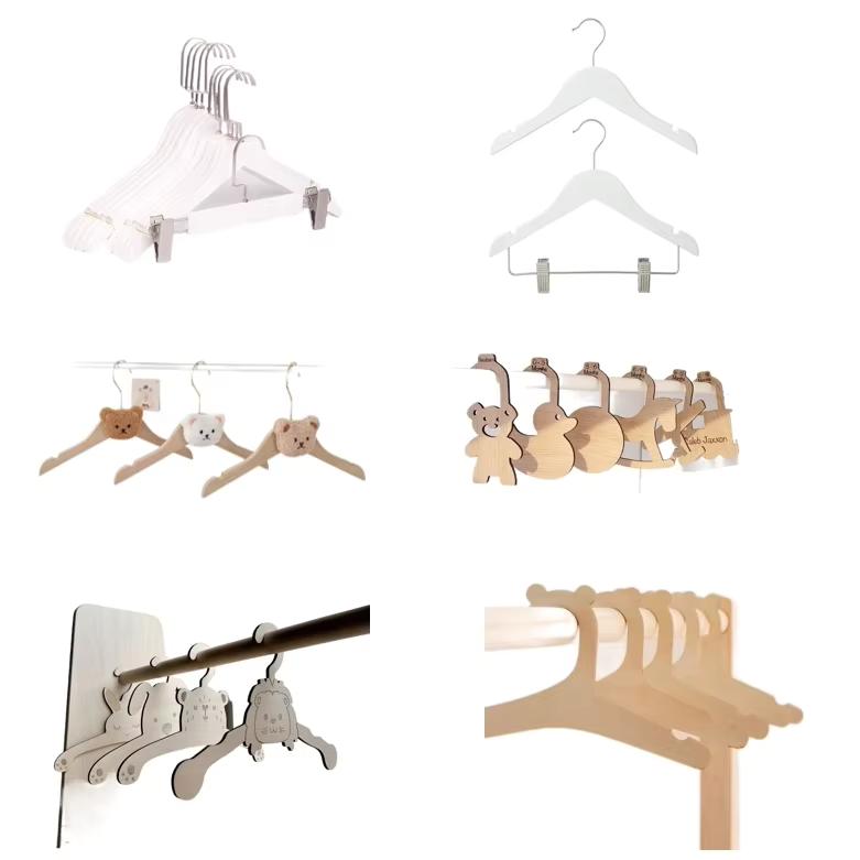 Weißer Holz-Kleiderbügel für Kinder
