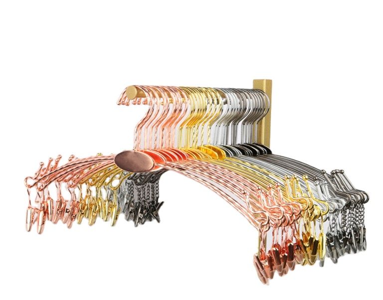 Nonslip Cascading Adjustable Metal Pants Skirts Cloth Hanger With Clips thumbnail 5